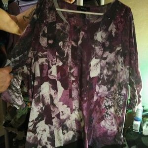 Purple and white shark bite tunic